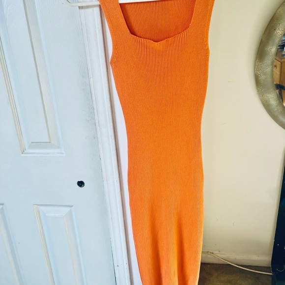 Fashion Nova Vibrant Orange Midi Dress - Picture 4 of 4
